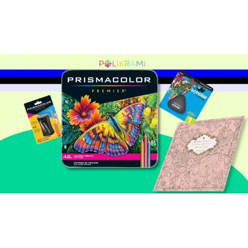 Prismacolor Premier 48 Renk Kuru Boya Seti + Açacak + Silgi + Boyama Kitabı