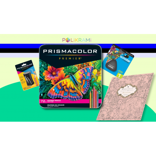 Prismacolor Premier 72 Renk Kuru Boya Seti Prismacolor Özel Silgi Prismacolor Premier Açacak ve Boyama Kitabı