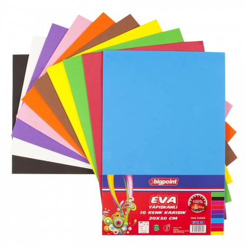 Bigpoint Yapışkanlı Eva 20x30cm Karışık 10 Renk